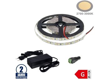 120SMD/m 9,6W/m 12V LED Streifen 2835 Warmweiß 5m SET