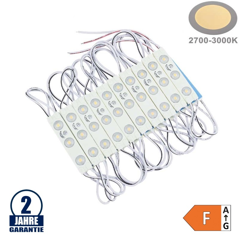 LED 12V SMD 3 2835 Modul 1W IP65 Warmweiß SET 20Stk