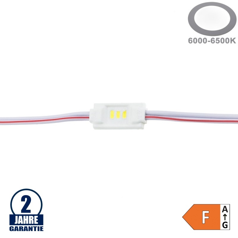 LED 12V SMD 3 3014 Modul 0,36W IP65 Kaltweiß SET 20Stk