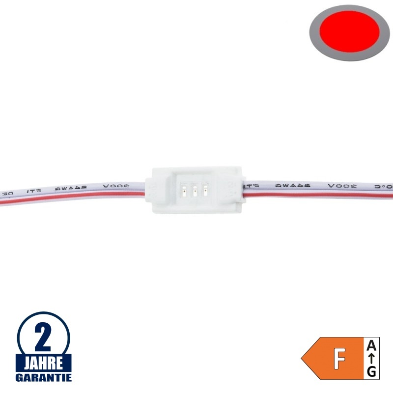 LED 12V SMD 3 3014 Modul 0,36W IP65 Rot SET 20Stk