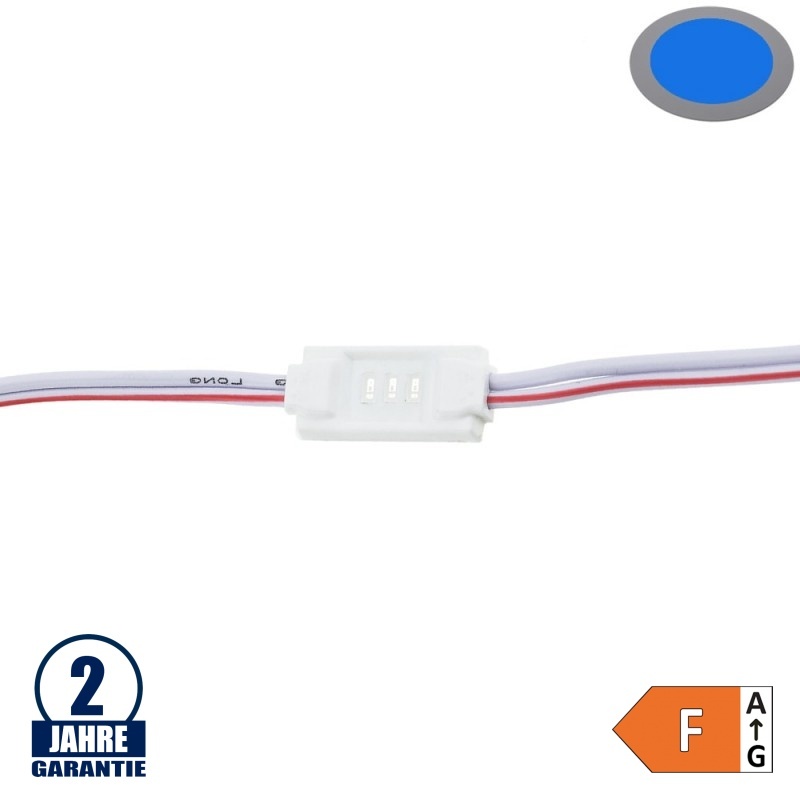 LED 12V SMD 3 3014 Modul 0,36W IP65 Blau SET 20Stk