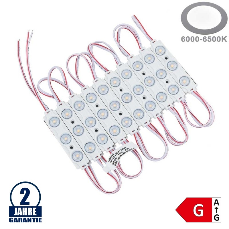 LED 12V SMD 3 2835 Modul 1,5W IP65 Kaltweiß SET 20Stk