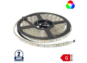 60SMD/m 14,4W/m 24V LED Streifen 5050 RGB Spritzwassergeschützt 5m Rolle
