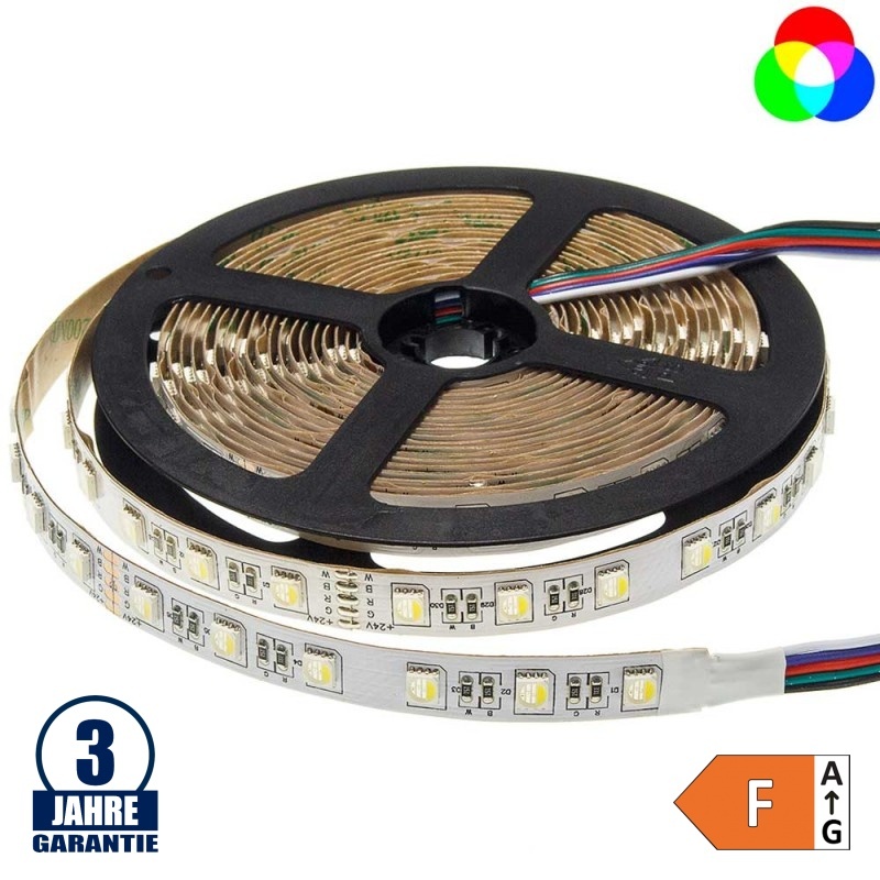 60SMD/m 16W/m 24V Professional LED Streifen RGBW 5m Rolle