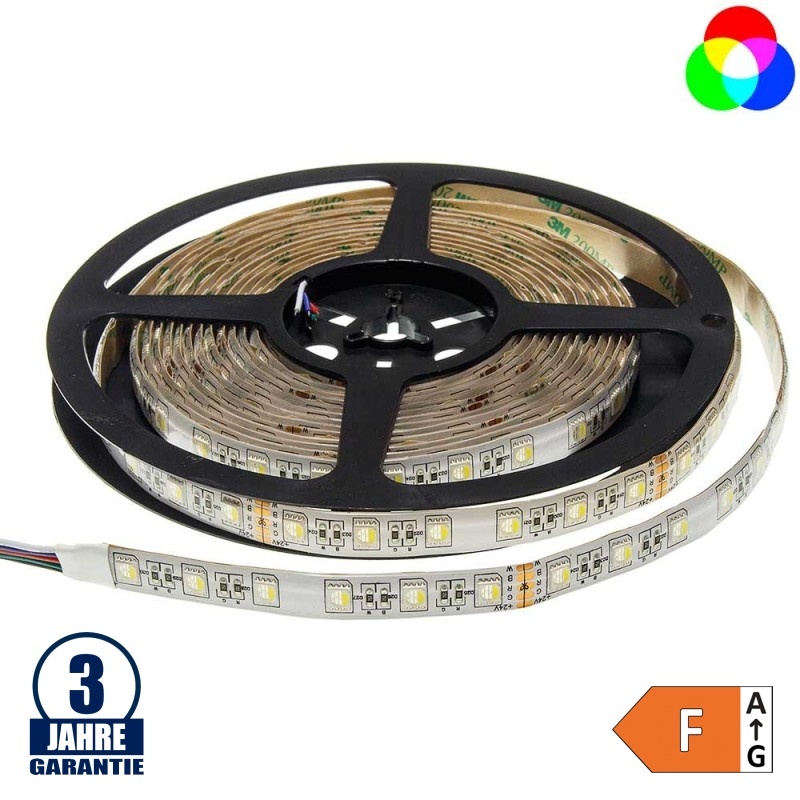 60SMD/m 16W/m 24V Professional LED Streifen RGBW Spritzwassergeschützt 5m Rolle