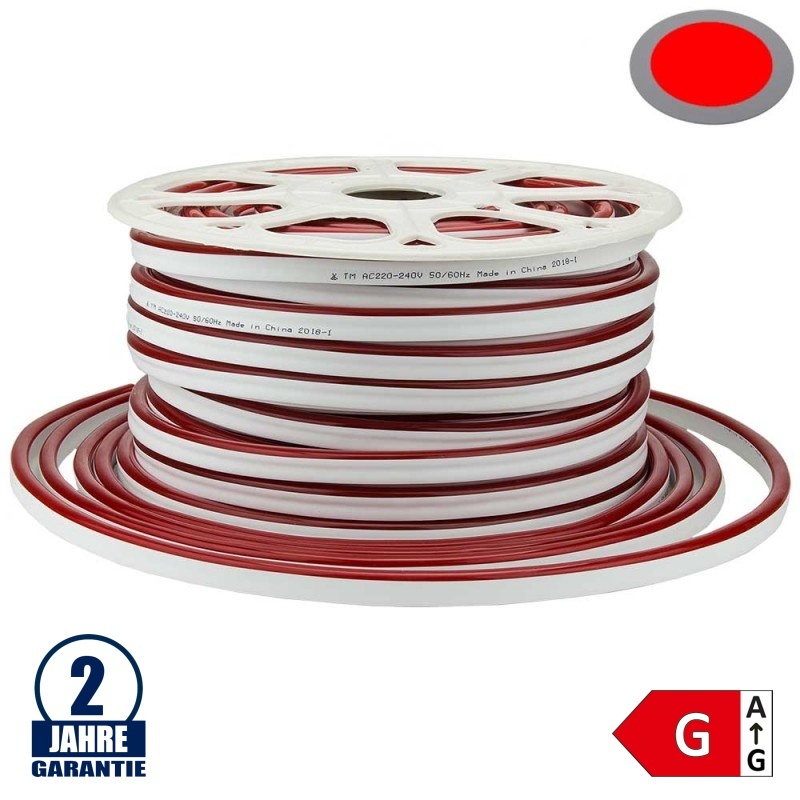 120SMD/m 8,5W 230V LED Flex-Neon Streifen Rot 1m