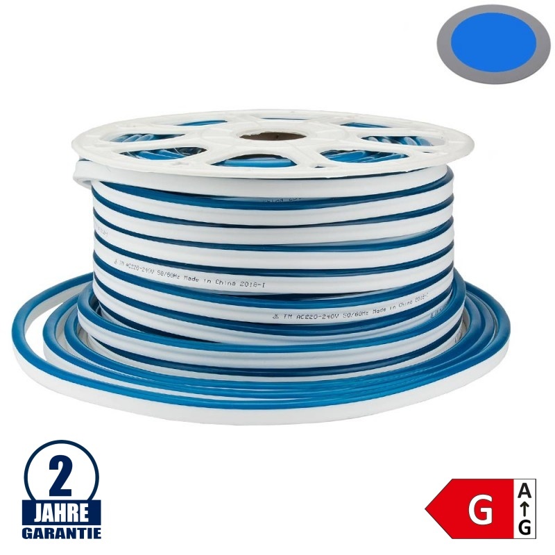 120SMD/m 8,5W 230V LED Flex-Neon Streifen Blau 1m