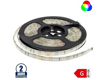 30SMD/m 7,2W/m 12V LED Streifen 5050 RGB Spritzwassergeschützt 5m Rolle