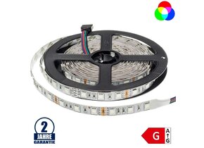 60SMD/m 14,4W/m 12V LED Streifen 5050 RGB 5m Rolle