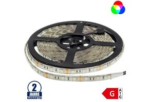 60SMD/m 14,4W/m 12V LED Streifen 5050 RGB Spritzwassergeschützt 5m Rolle