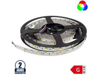60SMD/m 14,4W/m 12V LED Streifen 5050 RGB mit Kaltweißen Dioden 5m Rolle