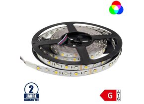 60SMD/m 14,4W/m 12V LED Streifen 5050 RGB mit Warmweißen Dioden 5m Rolle