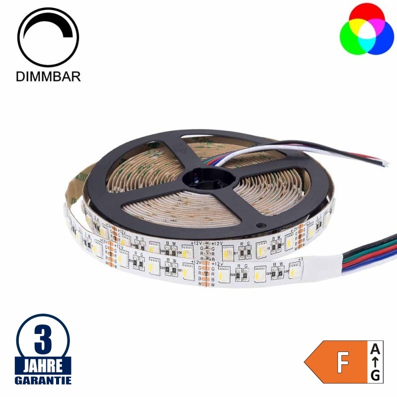 60SMD/m 16W/m 12V Professional LED Streifen RGBW 5m Rolle