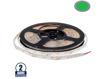 60SMD/m 4,8W/m 12V LED Streifen 3528 Grün Spritzwassergeschützt 5m