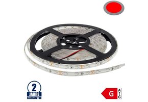 60SMD/m 4,8W/m 12V LED Streifen 3528 Rot Spritzwassergeschützt 5m