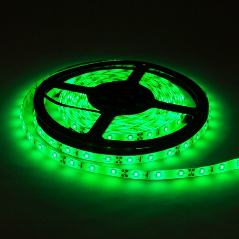 60SMD/m 4,8W/m 12VLED Streifen 3528 Grün Spritzwassergeschützt 5m