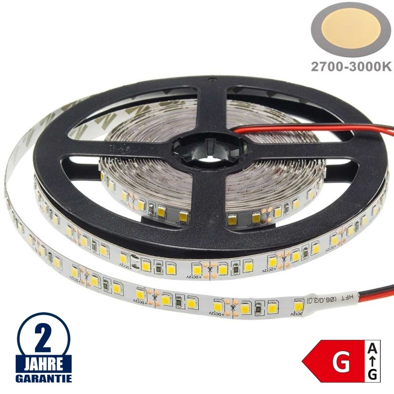 120SMD/m 9,6W/m 12V LED Streifen 3528 Warmweiß 5m