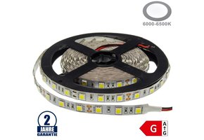 60SMD/m 14,4W/m 12V LED Streifen 5050 Kaltweiß 5m