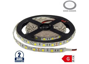 60SMD/m 14,4W/m 12V LED Streifen 5050 Kaltweiß 5m