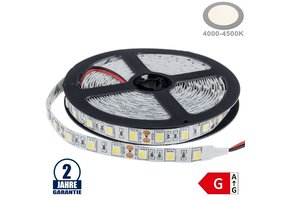 60SMD/m 14,4W/m 12V LED Streifen 5050 Neutralweiß 5m