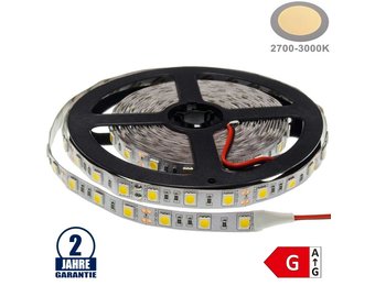 60SMD/m 14,4W/m 12V LED Streifen 5050 Warmweiß 5m