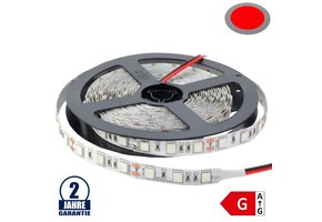 60SMD/m 14,4W/m 12V Led Streifen 5050 Rot 5m