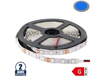 60SMD/m 14,4W/m 12V Led Streifen 5050 Blau 5m