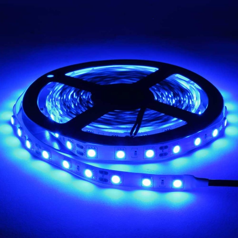 60SMD/m 14,4W/m 12V Led Streifen 5050 Blau 5m