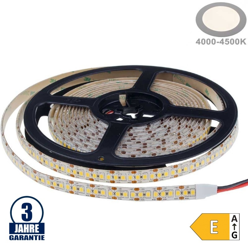 198SMD/m 20W/m 12V Professional LED Streifen 2835 Neutralweiß 5m Spritzwassergeschützt