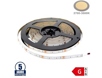 120SMD/m 9,6W/m 12V Professional LED Streifen 1808 Warmweiß Spritzwassergeschützt 5m