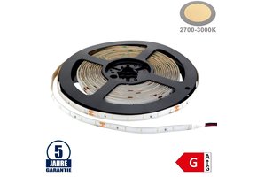 60SMD/m 4,8W/m 12V Professional LED Streifen 1808 Warmweiß Spritzwassergeschützt 5m