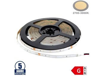 60SMD/m 4,8W/m 12V Professional LED Streifen 1808 Warmweiß Spritzwassergeschützt 5m