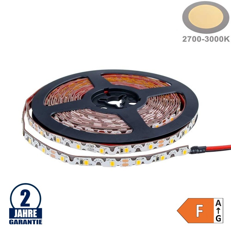 60SMD/m 7,2W/m 12V LED S-Streifen 2835 5m Warmweiß