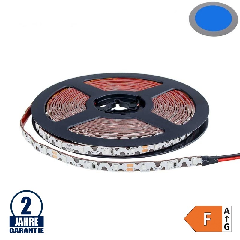 60SMD/m 7,2W/m 12V LED S-Streifen 2835 5m Blau