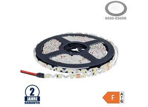 60SMD/m 7,2W/m 12V LED S-Streifen 2835 5m Kaltweiß Spritzwassergeschützt
