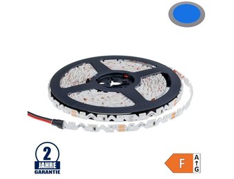 60SMD/m 7,2W/m 12V LED S-Streifen 2835 5m Blau Spritzwassergeschützt
