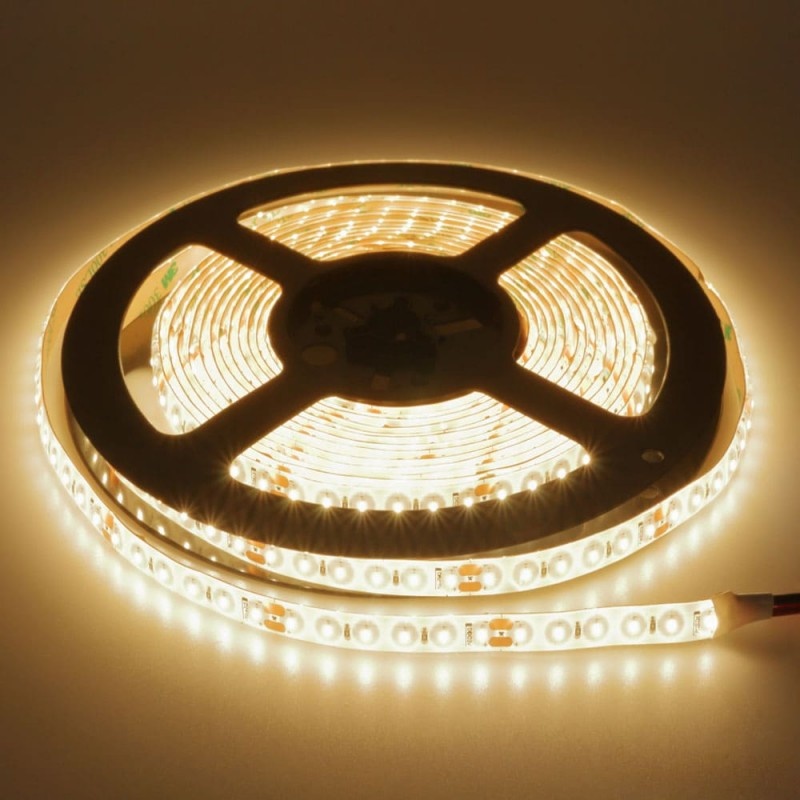 120SMD/m 9,6W/m 24V Professional LED Streifen 1808 Warmweiß Spritzwassergeschützt 5m