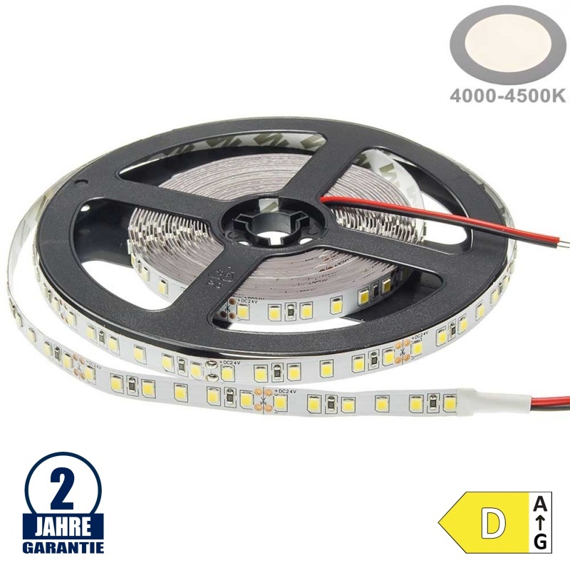 120SMD/m 9,6W/m 24V LED Streifen 3528 Neutralweiß 5m