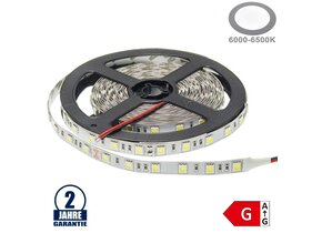 60SMD/m 14,4W/m 24V LED Streifen 5050 Kaltweiß 5m