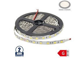 60SMD/m 14,4W/m 24V LED Streifen 5050 Neutralweiß 5m