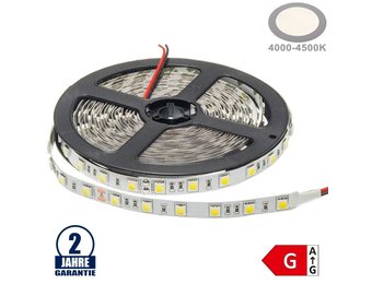 60SMD/m 14,4W/m 24V LED Streifen 5050 Neutralweiß 5m