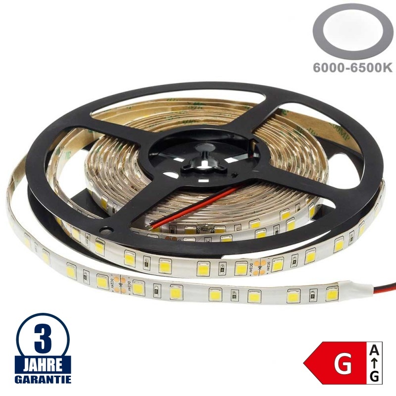 60SMD/m 16W/m 24V Professional Led Streifen 5054 Kaltweiß 5m Spritzwassergeschützt