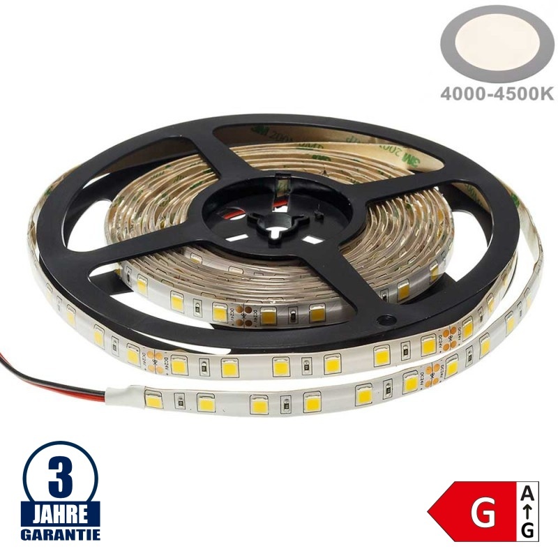60SMD/m 16W/m 24V Professional Led Streifen 5054 Neutralweiß 5m Spritzwassergeschützt