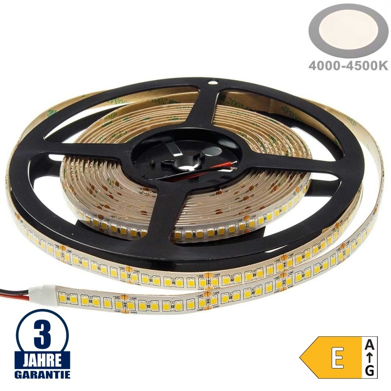 196SMD/m 20W/m 24V Professional LED Streifen 2835 Neutralweiß 5m Spritzwassergeschützt