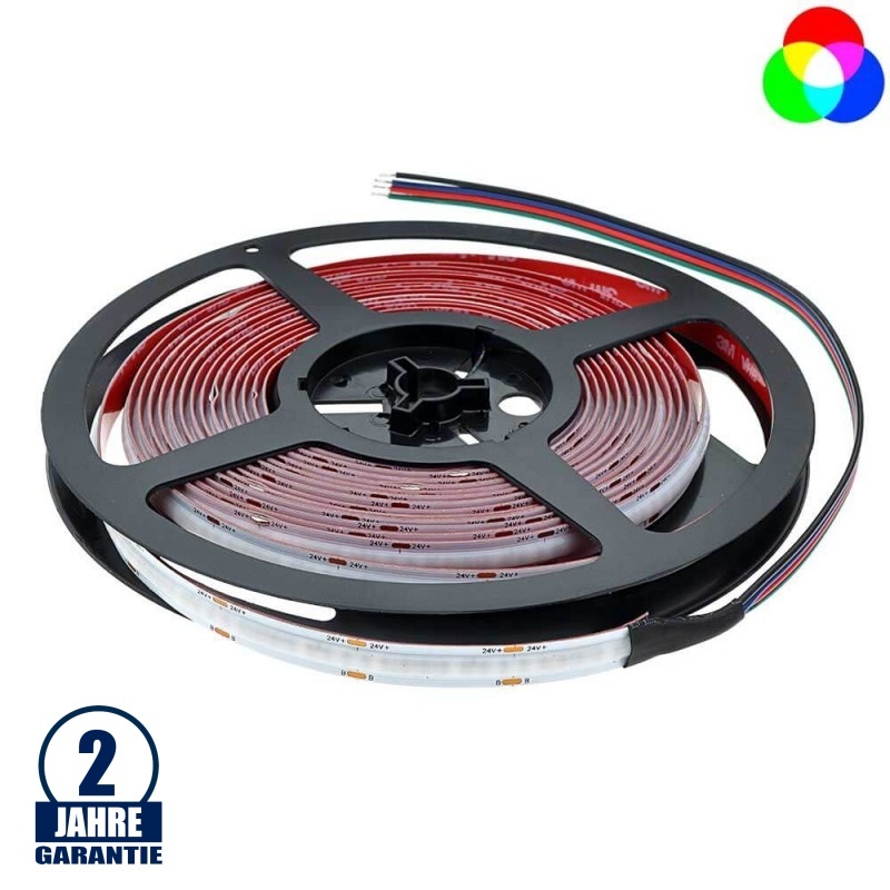 768 SMD/m 14W/m 24V COB LED Streifen RGB 5m Rolle