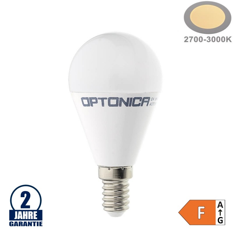 8W LED E14 G45 Birne Kunststoff Warmweiß