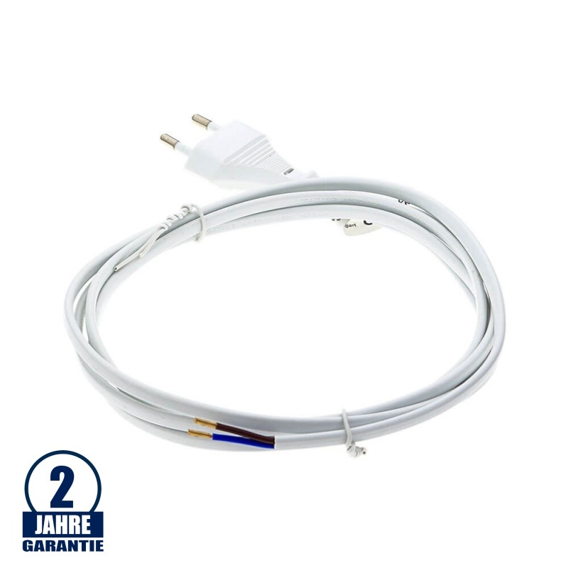 Flachleitung mit EURO-Stecker weiß 2m