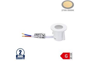 1W Möbeleinbauspot 230V Rund Weiß Warmweiß