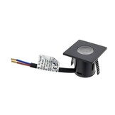 1W Möbeleinbauspot 230V Quadratisch Schwarz Warmweiß