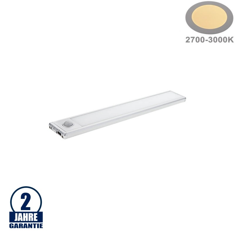 1,5W LED Schranklicht mit Bewegungsmelder Silber Warmweiß